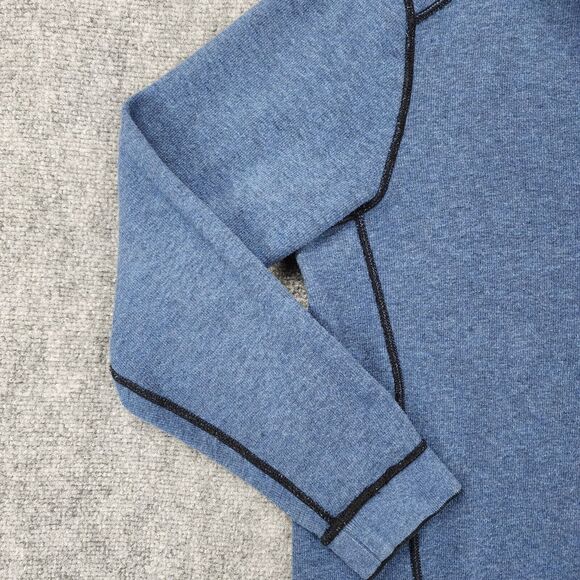 Tommy Bahama Sweater Mens Large Blue Black Flipsider 1/2 Zip Reversible Pullover - Picture 2 of 16